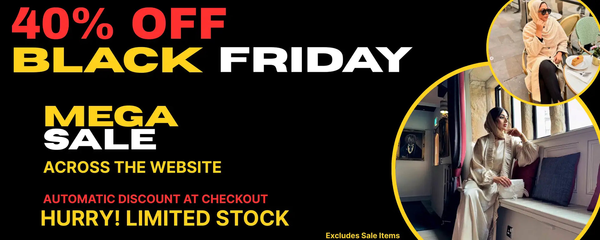 40% off black friday mega sale across the website.