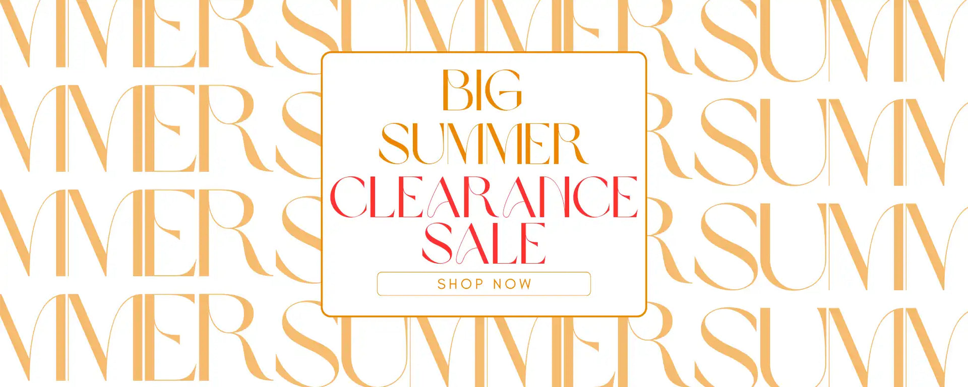 Promotional banner for a summer clearance sale.